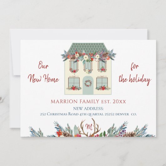 Faire-part Notre nouvelle maison pour les vacances maison ver (Devant)