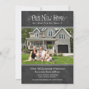 Faire-part Notre nouvelle maison Rustic Black Chalkboard Phot