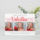 Faire-part Notre petit Valentine 3 Photo (Debout devant)