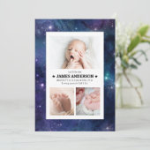 Faire-part Notre petite étoile Aquarelle Galaxie naissance (Debout devant)