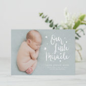 Faire-part Notre petite naissance miracle (Debout devant)
