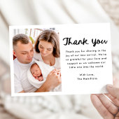 Faire-part Notre petite photo manuscrite de script de la nais