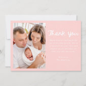 Faire-part Notre Petite Photo manuscrite Pink Script Photo Na (Dos)