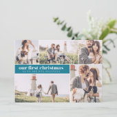 Faire-part Notre premier Noël Collage photo moderne de Noël (Debout devant)