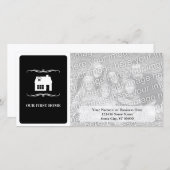 Faire-part notre première maison (mod noir et blanc) (Devant / Derrière)