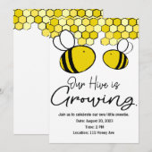 Faire-part Notre Ruche Cultive Le Thème De L'Abeille Faire-pa (Devant / Derrière)