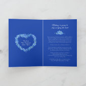 Faire-part N'oubliez pas le cœur bleu blanc mariage en direct (Intérieur)
