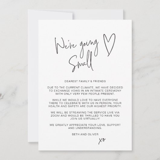 Faire-part Nous allons petit Police de script réduite  (Devant)