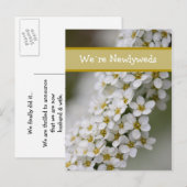 Faire-part Nous ` au sujet de carte postale de Spiraea de (Devant / Derrière)