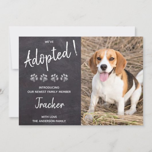 Faire-part Nous avons adopté Chien Secourir Chien Chiot Nouve (Devant)
