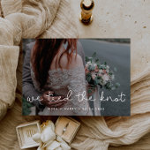 Faire-part Nous avons attaché le noeud Cute script mariage ca