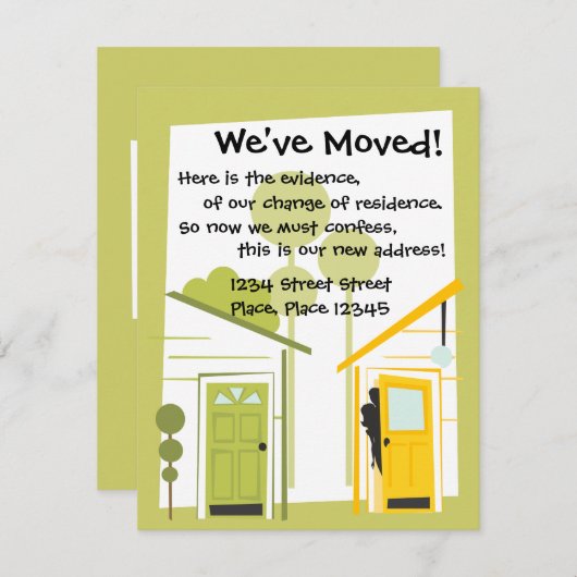 Faire-part Nous avons bougé ! (Devant / Derrière)