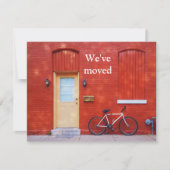 Faire-part Nous avons bougé mignon moto maison rouge moderne (Devant)