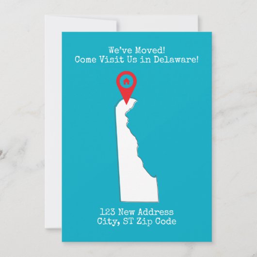 Faire-part Nous avons bougé ! Venez nous rendre visite au Del (Devant)