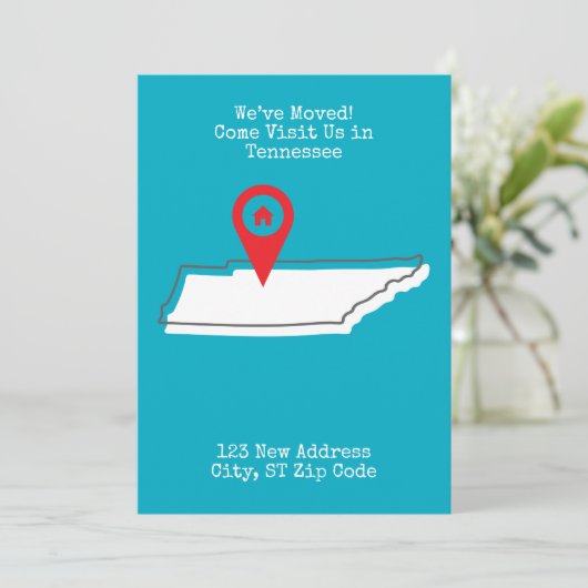 Faire-part Nous avons bougé ! Venez nous rendre visite dans l (Debout devant)