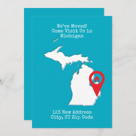 Faire-part Nous avons bougé ! Venez nous rendre visite dans l (Devant / Derrière)