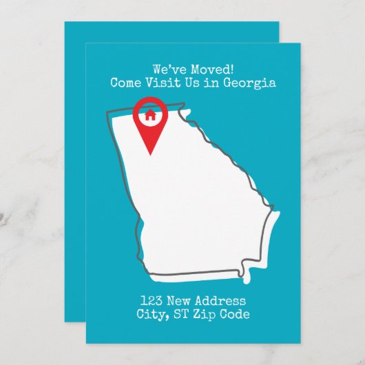 Faire-part Nous avons bougé ! Venez nous rendre visite en Géo (Devant / Derrière)