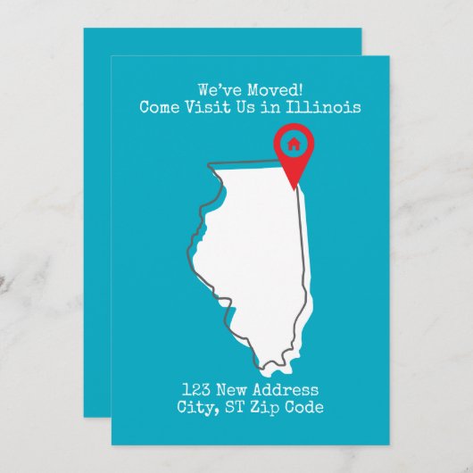 Faire-part Nous avons bougé ! Venez nous rendre visite en Ill (Devant / Derrière)