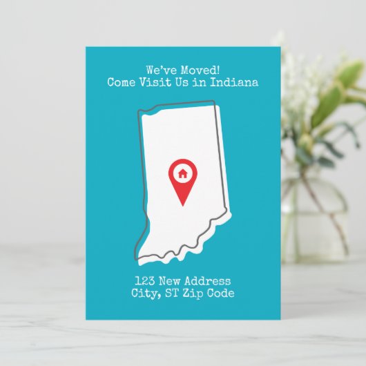 Faire-part Nous avons bougé ! Venez nous rendre visite en Ind (Debout devant)