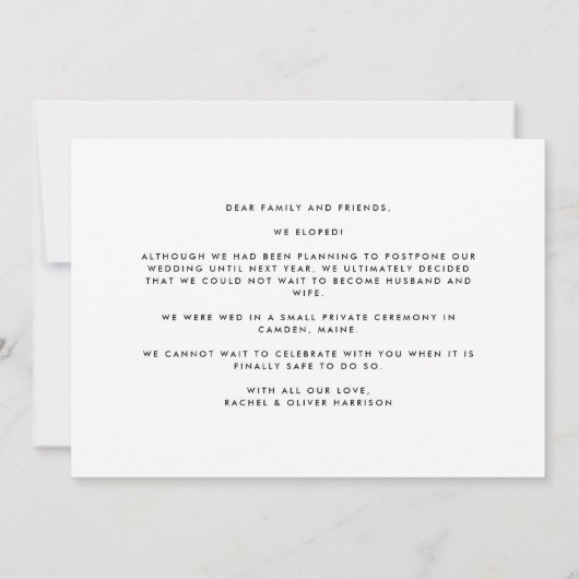 Faire-part Nous avons changé la date mais n'avons pas pu atte (Dos)