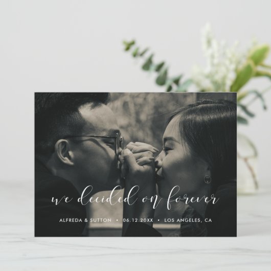 Faire-part Nous avons décidé pour toujours Photo simple et él (Debout devant)