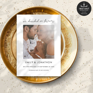 Faire-part Nous Avons Décidé Sur Forever Photo Fiançailles