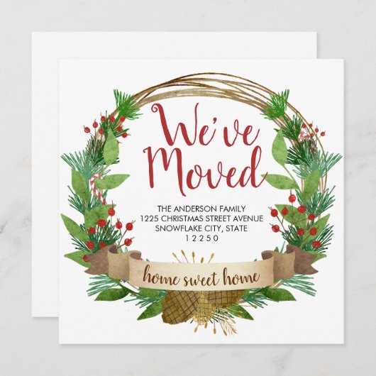 Faire-part Nous avons déménagé Accueil Douce Maison Fête de l (Devant / Derrière)