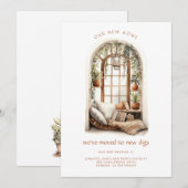 Faire-part Nous avons déménagé Banc de fenêtre aquarelle (Devant / Derrière)
