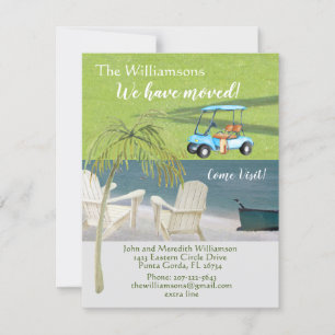 Faire-part Nous avons déménagé Beach Golf Budget Move