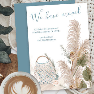 Faire-part Nous avons déménagé Boho Chic Macrame Herbe de Pam
