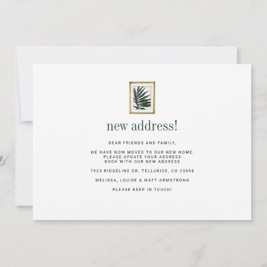 Faire-part Nous avons déménagé Boho Chic Moving (Dos)