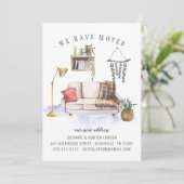 Faire-part Nous Avons Déménagé Boho Living Room Déménagement  (Debout devant)