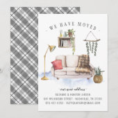 Faire-part Nous Avons Déménagé Boho Living Room Déménagement  (Devant / Derrière)