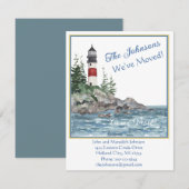 Faire-part Nous avons déménagé Budget d'eau du phare (Devant / Derrière)