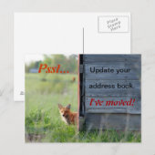 Faire-part Nous avons Déménagé Carte postale (renard rouge da (Devant / Derrière)