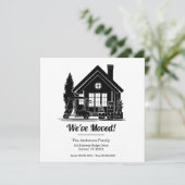 Faire-part Nous avons déménagé ! Chariot de golf garé à la ma (Debout devant)