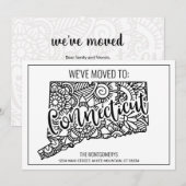 Faire-part Nous avons déménagé Connecticut State Floral Manda (Devant / Derrière)