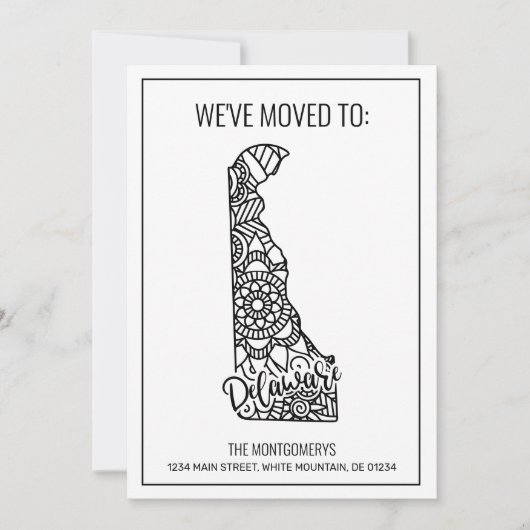 Faire-part Nous Avons Déménagé Dans Le Delaware State Floral (Devant)