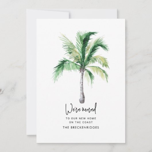 Faire-part Nous avons déménagé des palmiers côtiers en mouvem (Devant)