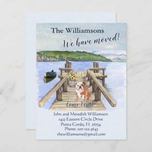 Faire-part Nous avons déménagé Dog Lake Boat Mountain Dock Mo (Devant / Derrière)