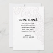 Faire-part Nous avons déménagé en Floride State Floral Mandal (Dos)