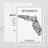 Faire-part Nous avons déménagé en Floride State Floral Mandal (Devant / Derrière)