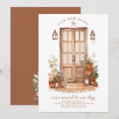 Faire-part Nous avons déménagé Entrée de porte à l'aquarelle  (Devant / Derrière)