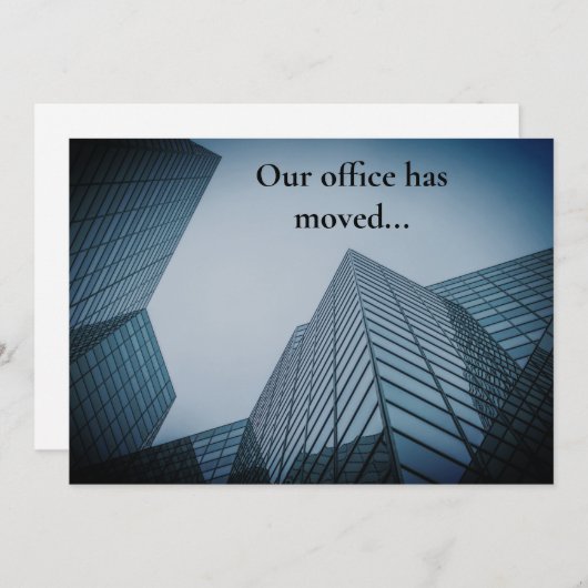 Faire-part Nous avons déménagé Immeuble de bureaux profession (Devant / Derrière)