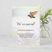Faire-part Nous avons déménagé, la colombe volante (Debout devant)