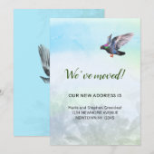 Faire-part Nous avons déménagé, la colombe volante (Devant / Derrière)