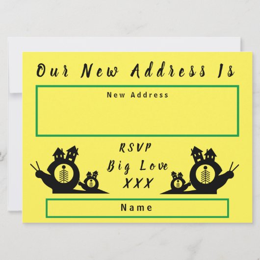 Faire-part Nous Avons Déménagé La Maison De L'Escargot Déména (Dos)