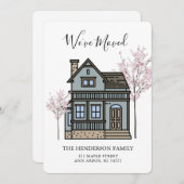 Faire-part Nous avons déménagé la maison victorienne Moving F (Devant / Derrière)