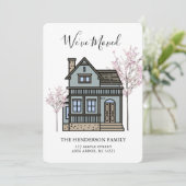 Faire-part Nous avons déménagé la maison victorienne Moving F (Debout devant)