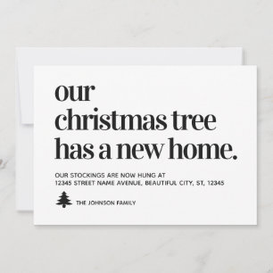 Faire-part Nous avons déménagé l'arbre de Noël a une nouvelle